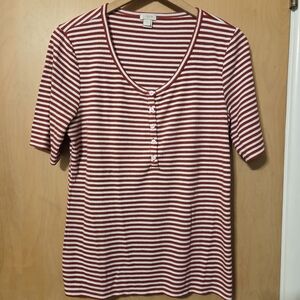 J Crew striped pull over top size L